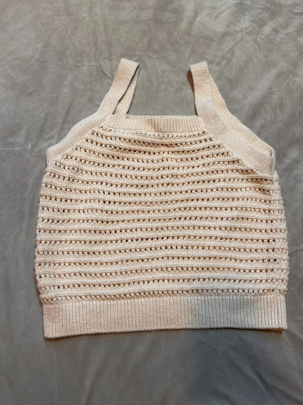 Universal Thread Goods Co. XS Knitted Crop Tank — Beige | 100% Cotton